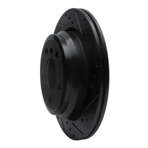 BMW 325XI Brake Rotor (1) - Rear Right - R1 Concepts - Drilled & Slotted - Black - `06-`20